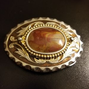 Silver & Agate belt buckle